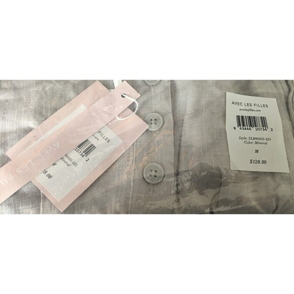 Avec Les Filles Jumpsuit Women's Size Medium Mineral Gray Sleeveless Button Up - Picture 10 of 10